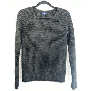 Gap Sweater Women's Black w/ Gold Metallic Long Sleeve Round Neck Size Small